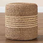 bali & pari Wickham Modern Bohemian Natural Brown Seagrass Ottoman Footstool