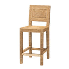bali & pari Anfield Modern Bohemian Natural Seagrass and Mahogany Wood Counter Stool
