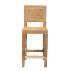 bali & pari Anfield Modern Bohemian Natural Seagrass and Mahogany Wood Counter Stool