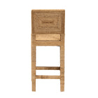 bali & pari Anfield Modern Bohemian Natural Seagrass and Mahogany Wood Counter Stool
