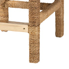 bali & pari Anfield Modern Bohemian Natural Seagrass and Mahogany Wood Counter Stool