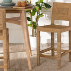 bali & pari Anfield Modern Bohemian Natural Seagrass and Mahogany Wood Counter Stool