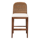 bali & pari Nadim Modern Bohemian Seagrass and Acacia Wood Counter Stool