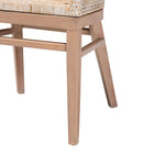 bali & pari Papua Modern Bohemian Antique White Washed Rattan and Mahogany Wood Dining Chair