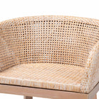 bali & pari Papua Modern Bohemian Antique White Washed Rattan and Mahogany Wood Counter Stool