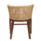 bali & pari Papua Modern Bohemian Natural Rattan and Walnut Brown Acacia Wood Dining Chair