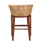 bali & pari Papua Modern Bohemian Natural Rattan and Walnut Brown Acacia Wood Counter Stool