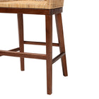 bali & pari Papua Modern Bohemian Natural Rattan and Walnut Brown Acacia Wood Counter Stool
