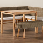 bali & pari Denver Modern Bohemian Natural Seagrass and Acacia Wood 4-Piece Dining Nook Set