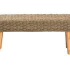 bali & pari Denver Modern Bohemian Natural Seagrass and Acacia Wood Accent Bench