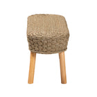 bali & pari Denver Modern Bohemian Natural Seagrass and Acacia Wood Accent Bench