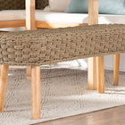 bali & pari Denver Modern Bohemian Natural Seagrass and Acacia Wood Accent Bench