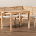 bali & pari Kalimantan Bohemian Light Honey Rattan 3-Piece Dining Nook Set