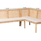 bali & pari Kalimantan Bohemian Light Honey Rattan 2-Piece Banquette Set