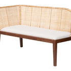 bali & pari Okinawa 3-Piece Dining Nook Set - L-Shaped Rattan Corner Benches with Cushions and Solid Wood Rectangular Table, Boho Coastal Breakfast Banquette for Kitchen or Dining Area