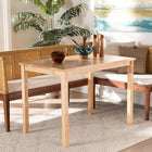 bali & pari Tabanan Modern Bohemian Natural Brown Rattan and Brown Acacia Wood 3-Piece Dining Nook set