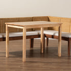 bali & pari Tabanan Modern Bohemian Natural Brown Rattan and Brown Acacia Wood 3-Piece Dining Nook set