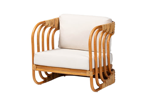bali & pari Corsa Modern Bohemian Natural Rattan Arm Chair