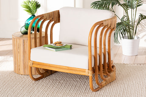 bali & pari Corsa Modern Bohemian Natural Rattan Arm Chair