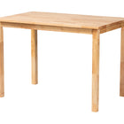 Baxton Studio Raisa Modern Bohemian Natural Kubu Rattan Bench and Wood Table 3-Piece Dining Nook Set