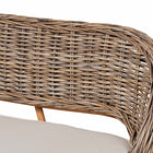 bali & pari Raisa Modern Bohemian Natural Kubu Rattan and Grey Acacia Wood 2-Piece Dining Nook Banquette Set
