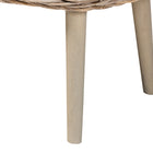 bali & pari Raisa Modern Bohemian Natural Kubu Rattan and Grey Acacia Wood Accent Bench