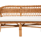 bali & pari Nella Modern Bohemian Natural Brown Rattan 2-Piece Dining Nook Banquette Set