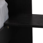 Baxton Studio Adriano Transitional Beige Fabric and Black Wood Queen Size Bed with Built-In Side Tables