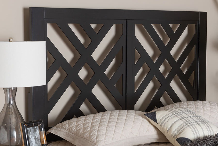 Baxton Studio Aliya Modern Dark Brown Finished Wood King Size Headboard