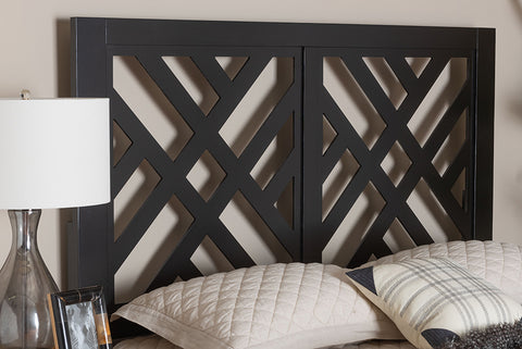 Baxton Studio Aliya Modern Dark Brown Finished Wood King Size Headboard