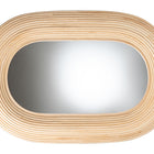 bali & pari Drucilla Modern Bohemian Natural Brown Rattan Oval Accent Wall Mirror