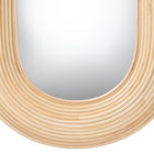 bali & pari Drucilla Modern Bohemian Natural Brown Rattan Oval Accent Wall Mirror