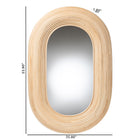 bali & pari Drucilla Modern Bohemian Natural Brown Rattan Oval Accent Wall Mirror