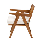 Baxton Studio Jetsam Japandi Cream Boucle Fabric and Walnut Brown Finished Wood Arm Chair