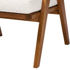 Baxton Studio Jetsam Japandi Cream Boucle Fabric and Walnut Brown Finished Wood Arm Chair