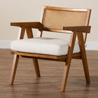 Baxton Studio Jetsam Japandi Cream Boucle Fabric and Walnut Brown Finished Wood Arm Chair