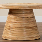 bali & pari Bella Modern Bohemian Natural Rattan and Mahogany Wood Coffee Table