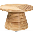 bali & pari Bella Modern Bohemian Natural Rattan and Mahogany Wood Coffee Table