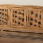 bali & pari Sibu Bohemian Natural Rattan and Reclaimed Wood Cabinet