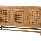 bali & pari Sibu Bohemian Natural Rattan and Reclaimed Wood Cabinet