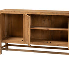 bali & pari Sibu Bohemian Natural Rattan and Reclaimed Wood Cabinet