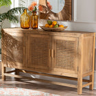 bali & pari Sibu Bohemian Natural Rattan and Reclaimed Wood Cabinet