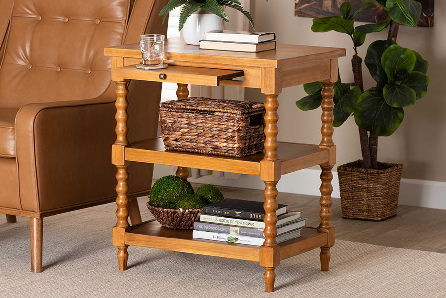 Baxton Studio Imogene Retro-Modern Walnut Brown Finished Wood End Table