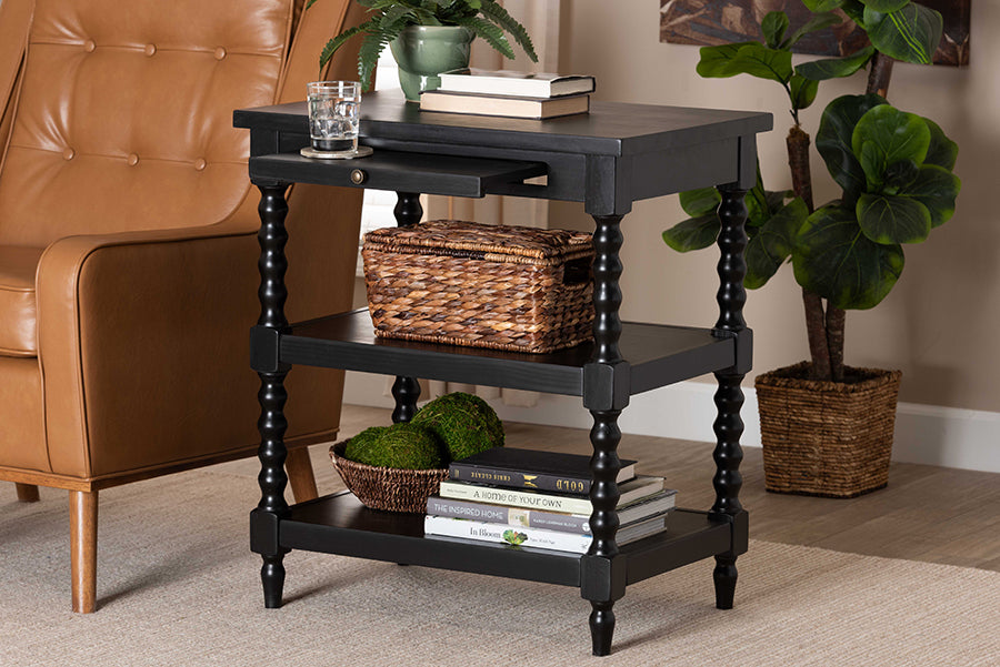 Baxton Studio Imogene Retro-Modern Black Wood End Table