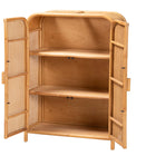 bali & pari Curacao Modern Bohemian Light Honey Rattan 2-Door Storage Cabinet