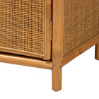 bali & pari Paloma Modern Bohemian Light Honey Rattan Large Storage Cabinet