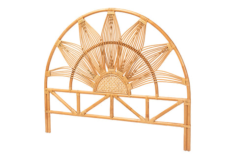 bali & pari Jasmine Modern Bohemian Natural Rattan King Size Standalone Headboard