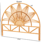 bali & pari Jasmine Modern Bohemian Natural Rattan Queen Size Standalone Headboard