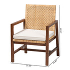 bali & pari Lovina Bohemian Light Honey Rattan and Acacia Wood Arm Chair