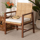 bali & pari Lovina Bohemian Light Honey Rattan and Acacia Wood Arm Chair